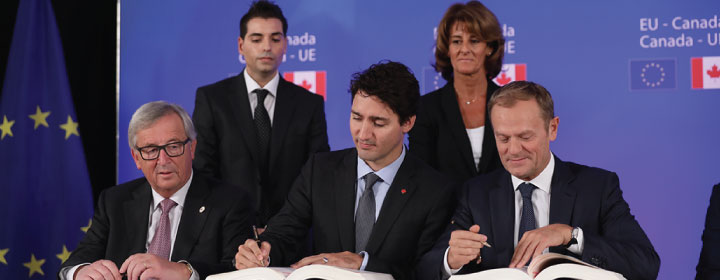 Justin Trudeau signing document