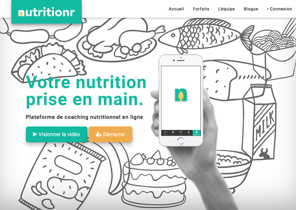 Nutritionr website version 2 screenshot