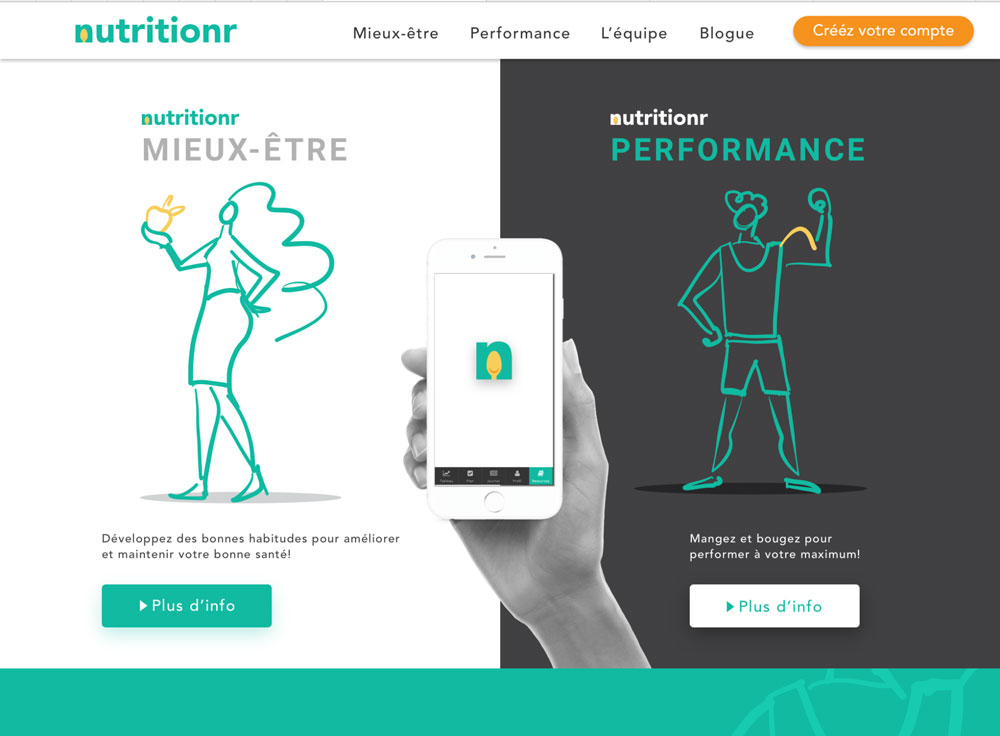 Nutritionr website version 3 screenshot